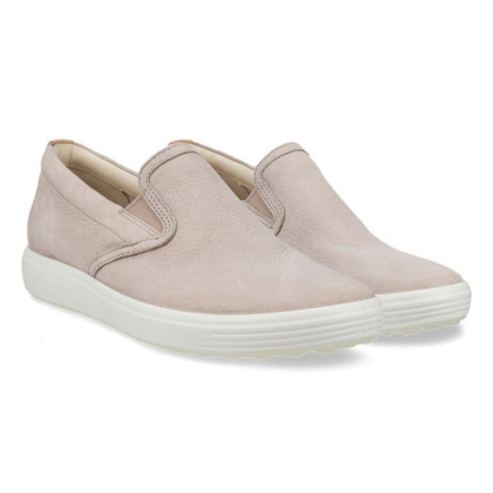 Ecco Women's Soft 7 Casual Loafer Gray Rose Powder Size 41/10-10.5 Nubuck NWOT